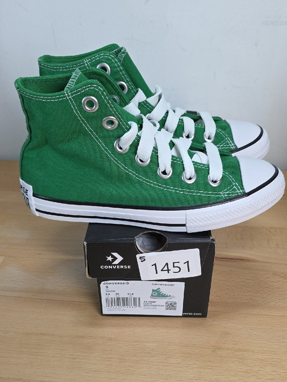 Converse Green High Top Canvas Sneakers Youth 3